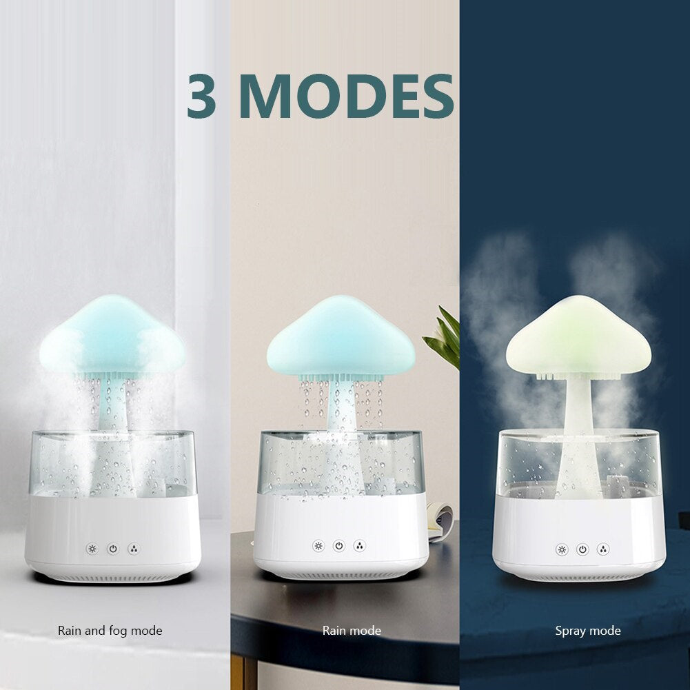 ShroomCloud 2.0 Air Humidifier - Rain & Cloud Aromatherapy Lamp + Essential Oil Diffuser