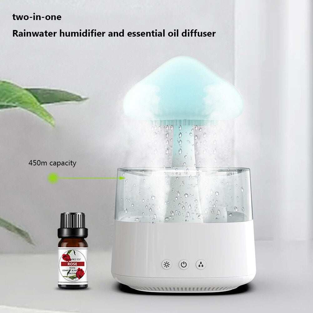 ShroomCloud 2.0 Air Humidifier - Rain & Cloud Aromatherapy Lamp + Essential Oil Diffuser